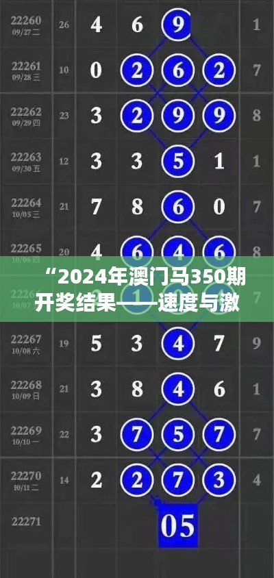 “2024年澳门马350期开奖结果——速度与激情背后的数据分析”