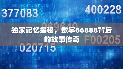 独家记忆揭秘，数字66888背后的故事传奇