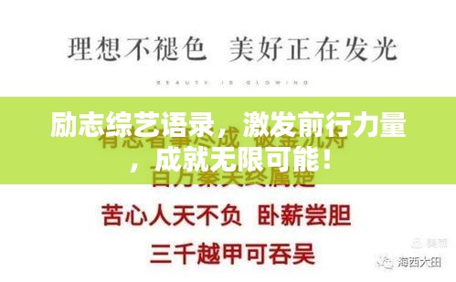 励志综艺语录，激发前行力量，成就无限可能！