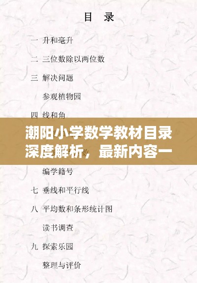 潮阳小学数学教材目录深度解析，最新内容一网打尽