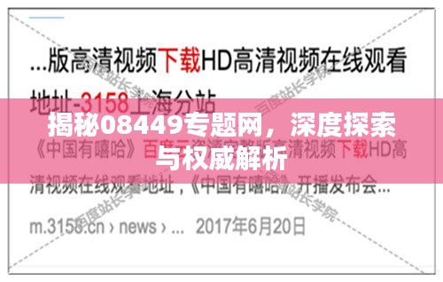 揭秘08449专题网，深度探索与权威解析