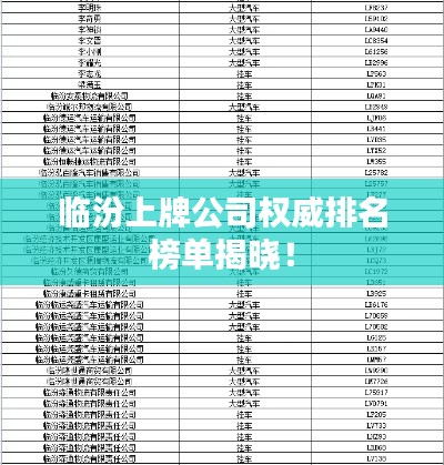 临汾上牌公司权威排名榜单揭晓！